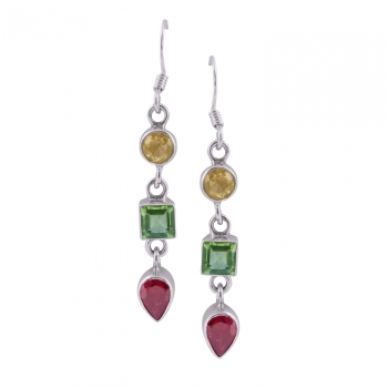 925 sterling silver multi color stone earrings jewellery